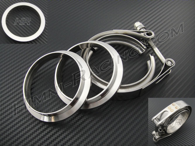 3" V-band Turbo Exaust Flange & Clamp Set - 2 & 1 Stainless - Click Image to Close